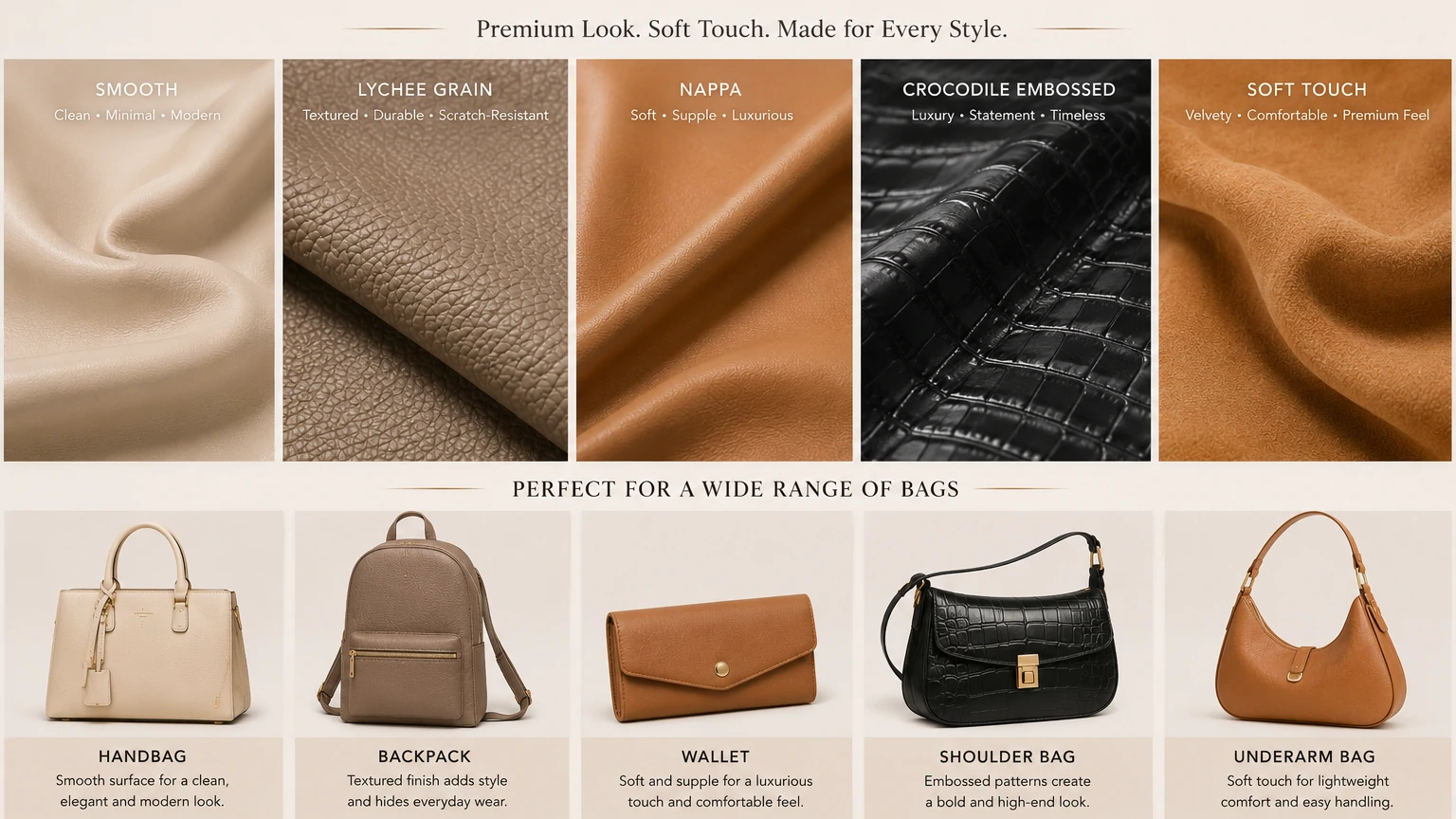PU leather texture selection