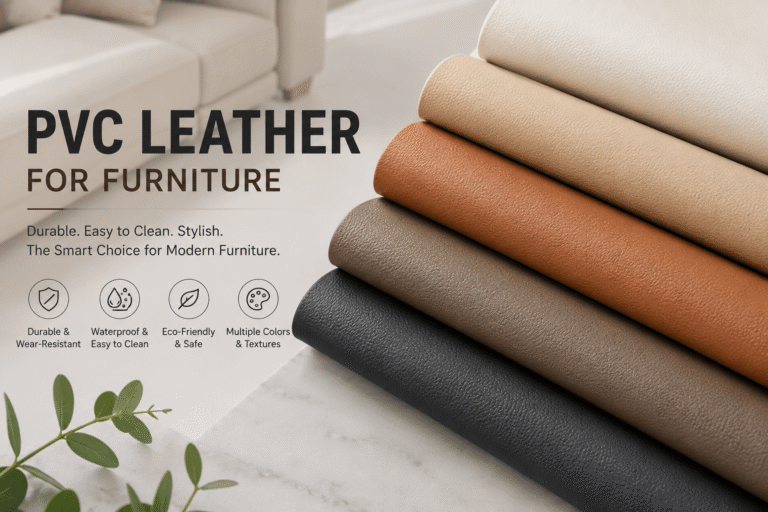 PVC leather fabric rolls for furniture upholstery in multiple colors