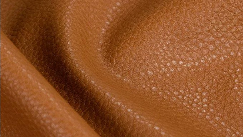 Litchi grain texture on PU leather -- popular for wallet exteriors