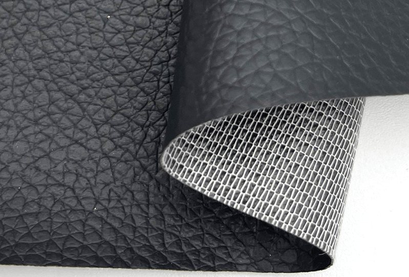 PVC leather surface ans backing