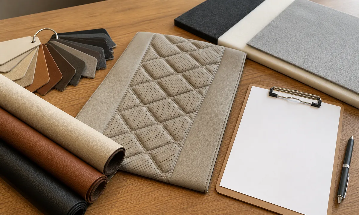 Automotive leather sampling background