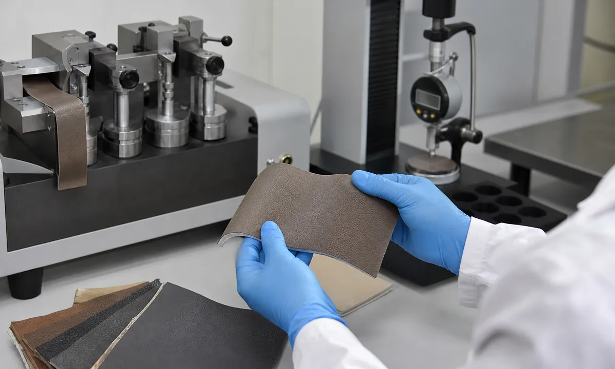Automotive synthetic leather testing and sample review