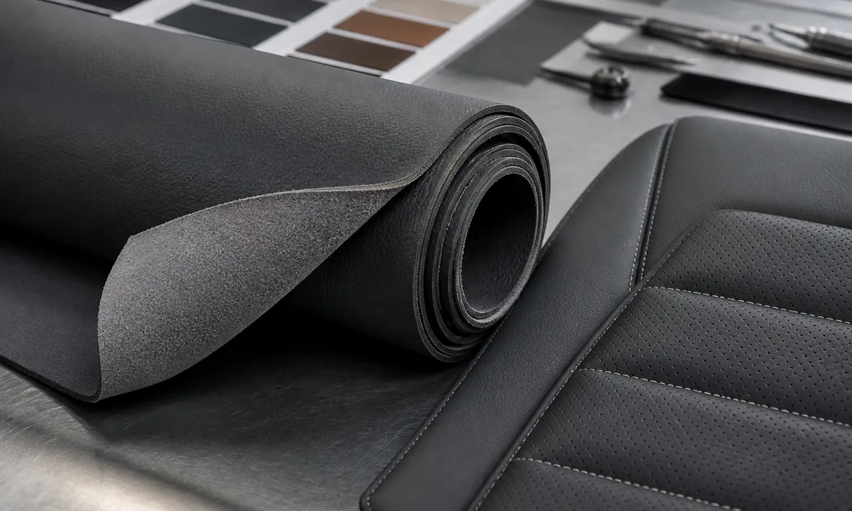 Microfiber leather samples for automotive interiors