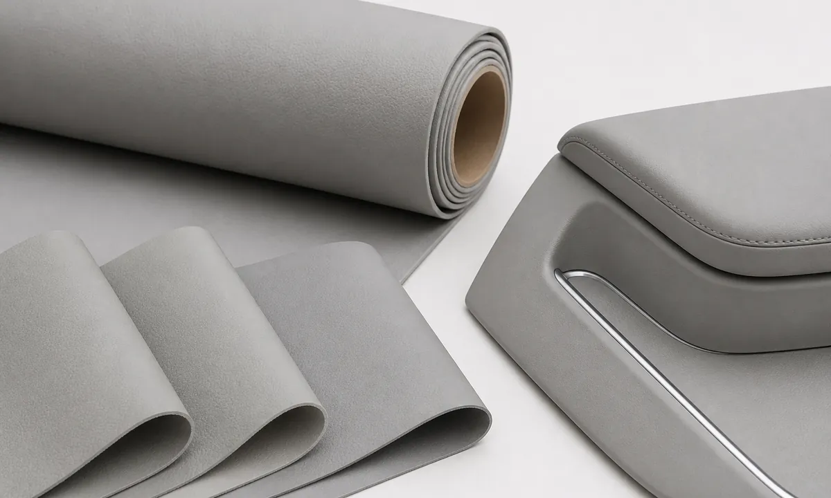 Silicone leather samples for automotive interiors