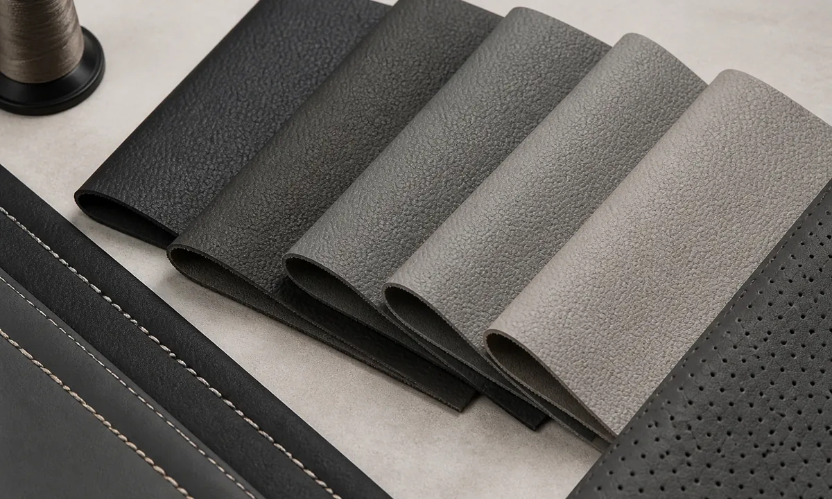 Microfiber Leather samples for automotive interiors