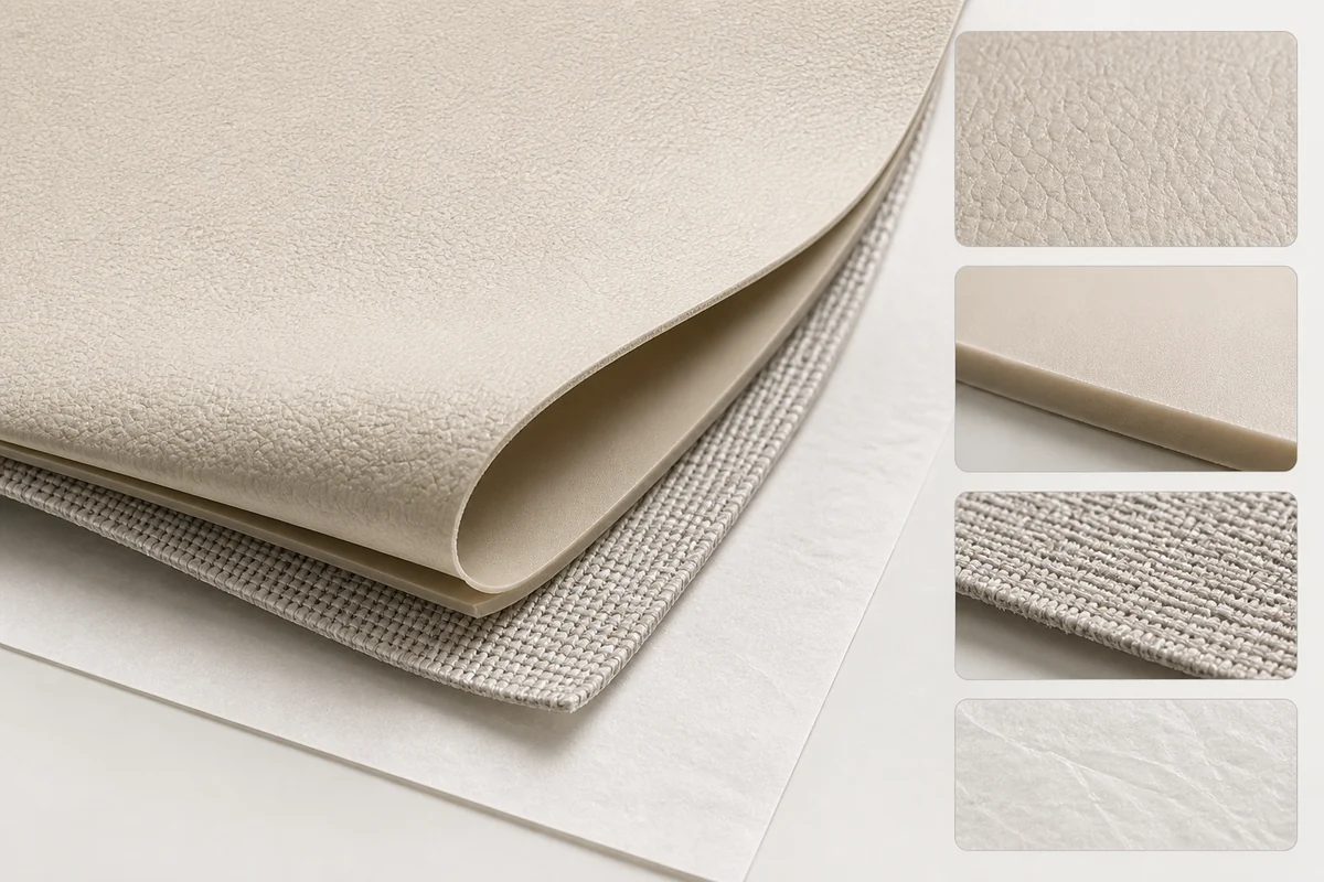 PU leather surface release paper texture and backing