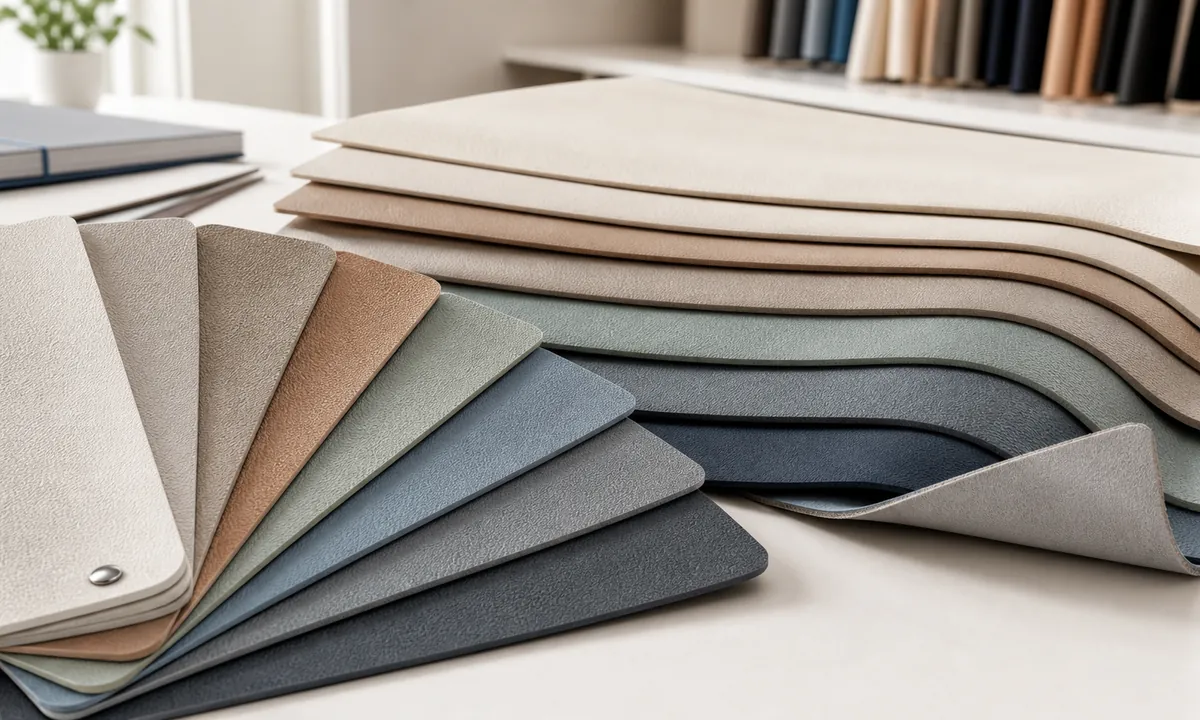silicone leather color texture and backing samples
