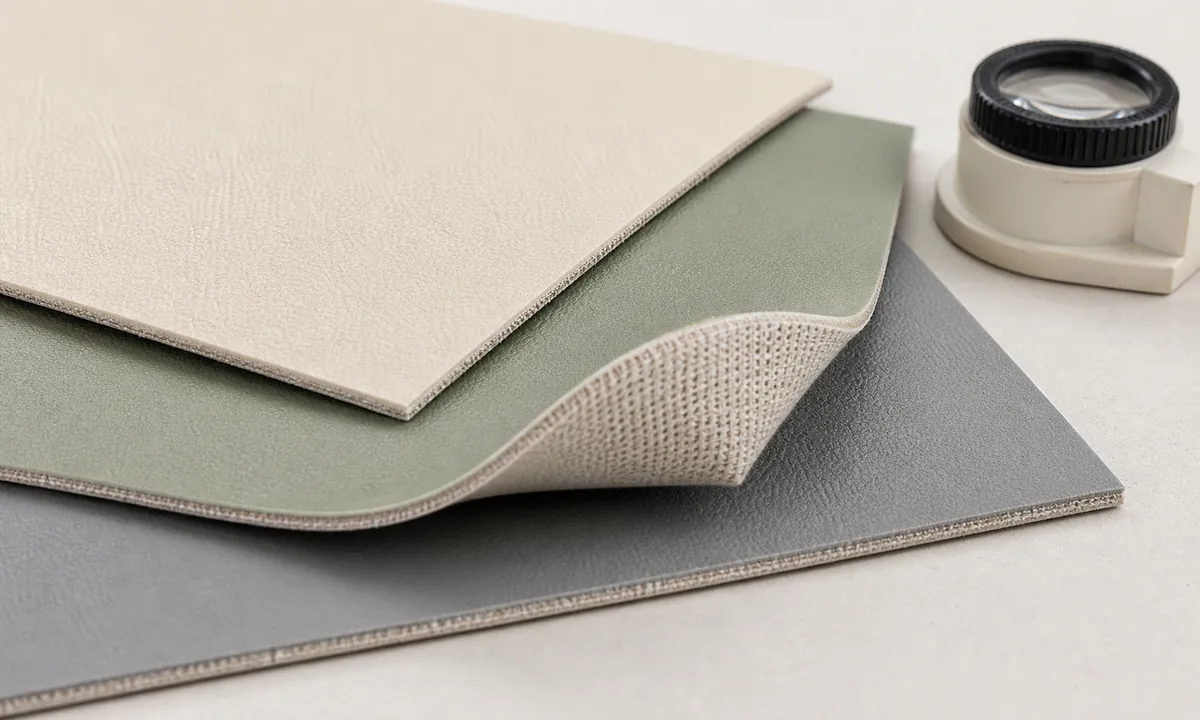 silicone leather surface and backing sample
