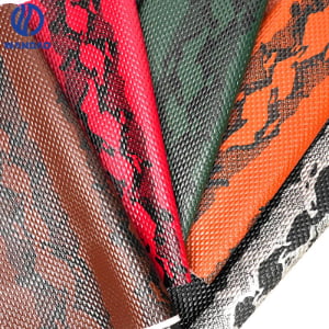 High-gloss python pattern pvc leather