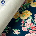 Printed Faux Suede Fabric PVC Leather for Furniture, Decorative Upholstery Fabric