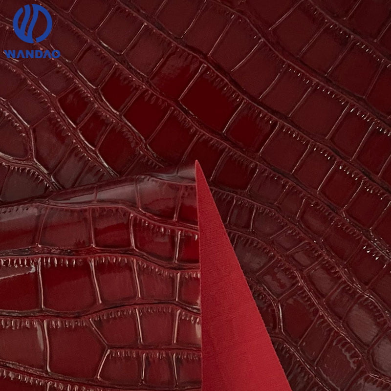 gloss crocodile pattern pvc leather for bag 1mm - Wandao Leather