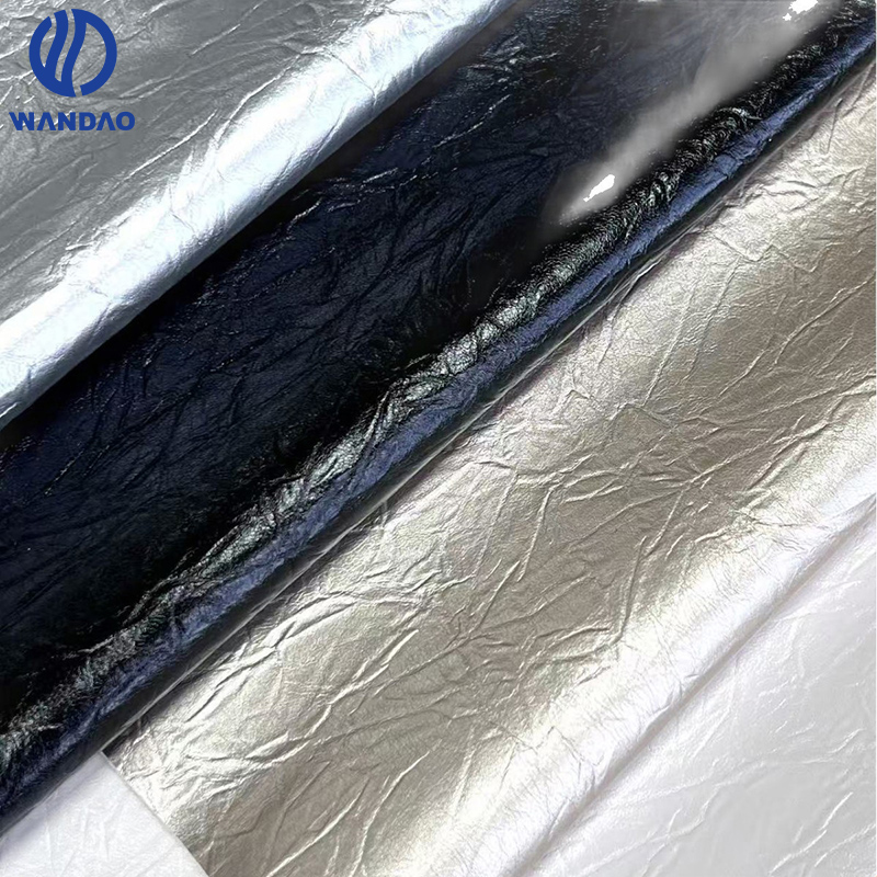 Metallic bark texture microfiber leather