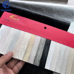 Metallic bark microfiber leather for bags