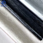 Metallic bark microfiber leather for bags