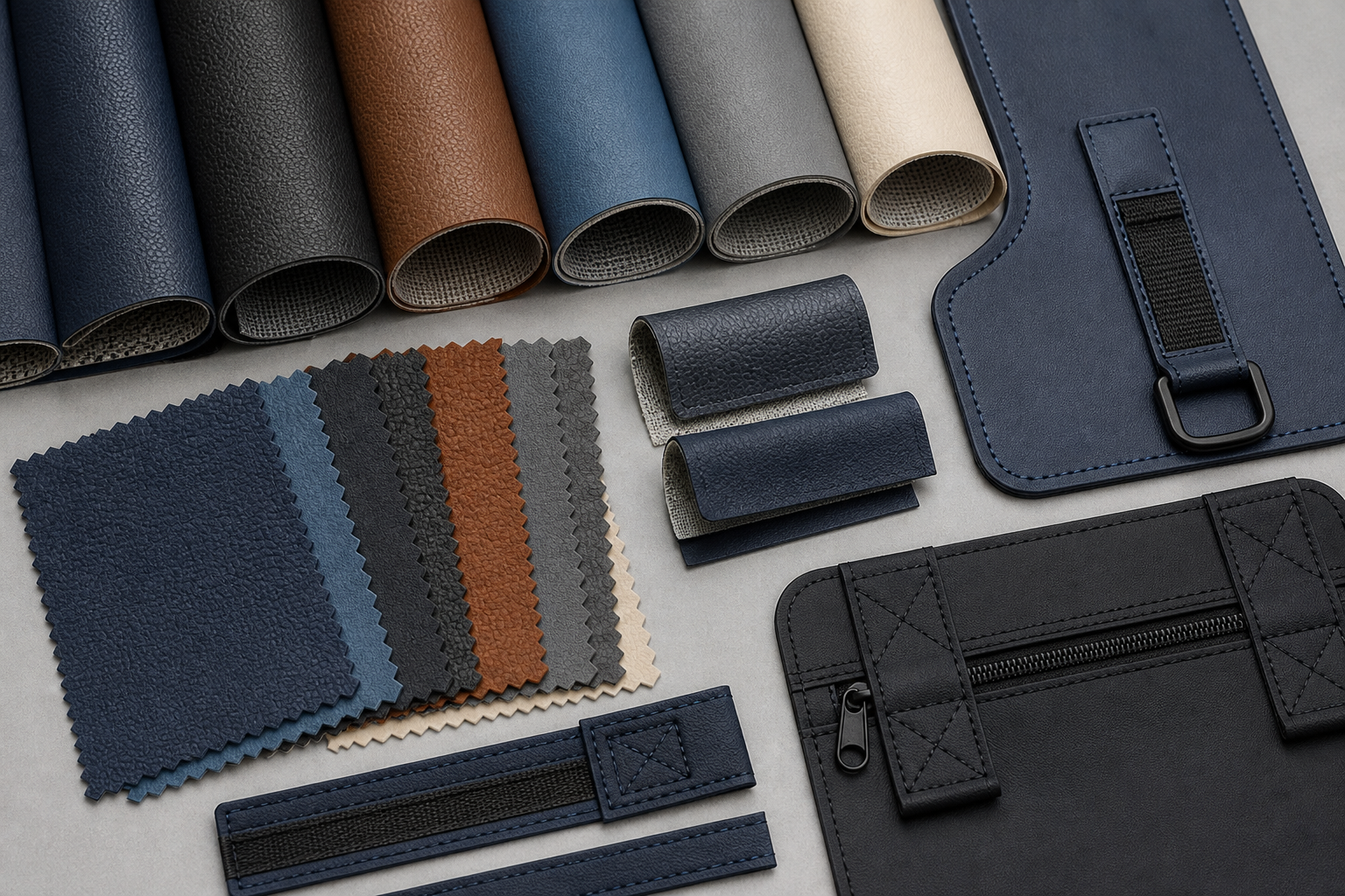 PVC Leather samples for bags, luggage and accessories