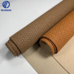 Woven pattern of straw pvc leather for bag, Custom Color Available